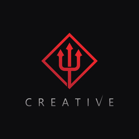 Iconic Trident Weapon Logo for Resilient and Strong Branding in Combat Industries