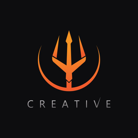 Professional Trident Logo with Balanced Shape, Ideal for Corporate