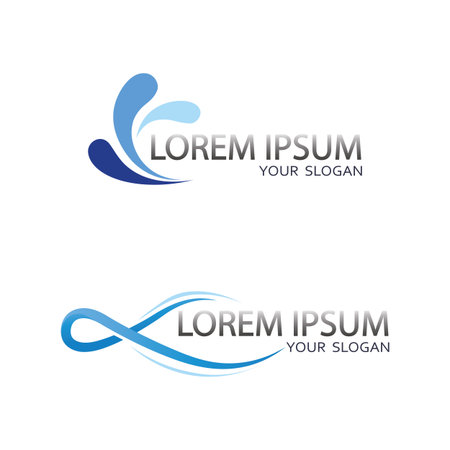 blue wave logo design for aquatic brand or clean water companyのイラスト素材