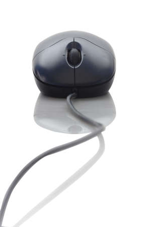 black mouse computer accessories, isolated on white background の写真素材