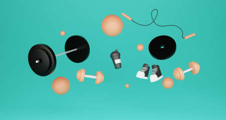 3d illustration fancy gym pack