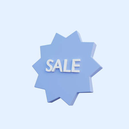 3d illustration sale icon with badge