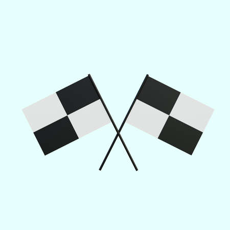 3d illustration simple object icon race flag