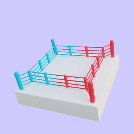 3d illustration boxing arenaの写真素材