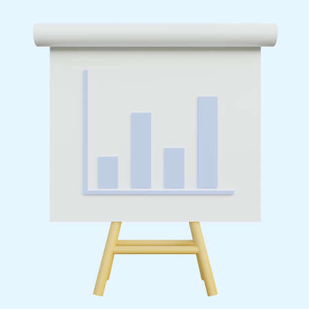 3d illustration simple object data report board