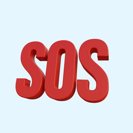 3d illustration simple icon sos emergencyの写真素材