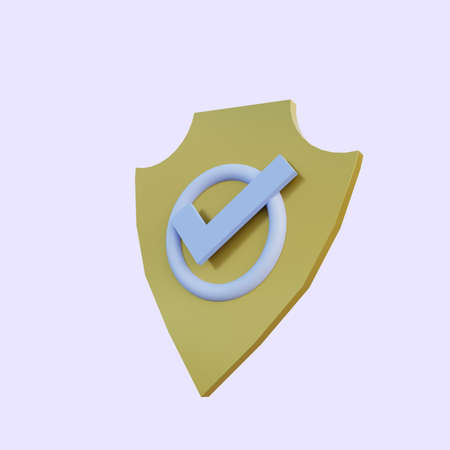 3d illustration police badge and checklist iconの写真素材