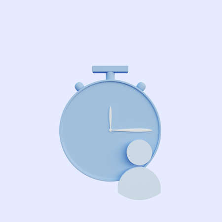 3d illustration clock icon with people iconの写真素材