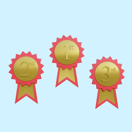 3d illustration simple object medals honorの写真素材