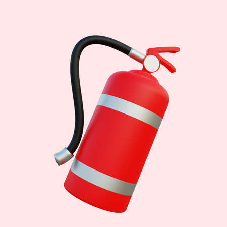 3d illustration simple object fire extinguisherの写真素材