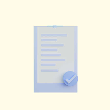 3d illustration checklist paperの写真素材