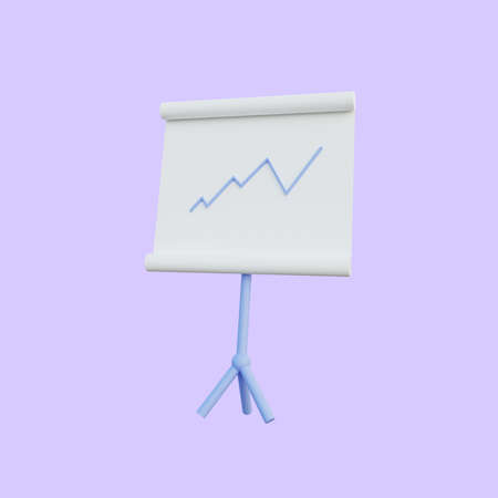 3d illustration data chart report on boardの写真素材