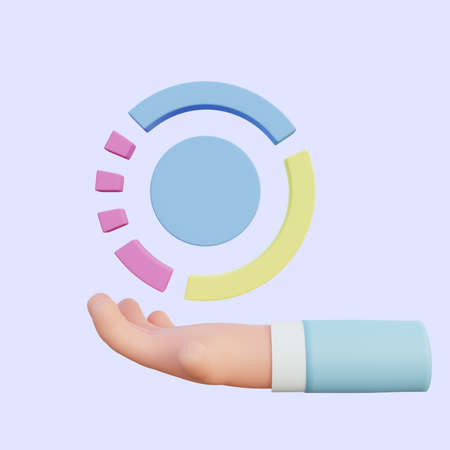 3d illustration hand with data analytic