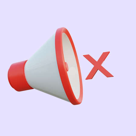 3d illustration sound off icon