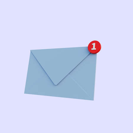 3d illustration simple icon letter notificationの写真素材