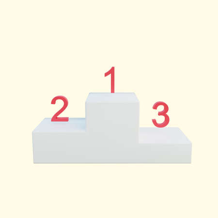 3d illustration winner podium 1st 2nd 3rdの写真素材