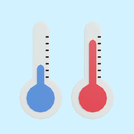 3d illustration simple icon temperatureの写真素材
