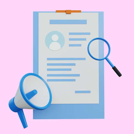 3d illustration of opening job vacancies looking for candidates for job applicants , megaphone...