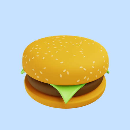 3d illustration of food burgerの写真素材