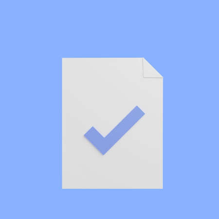3d illustration icon paper file with checklist iconの写真素材
