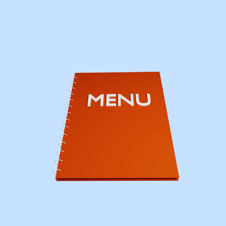 3d illustration of food menu bookの写真素材