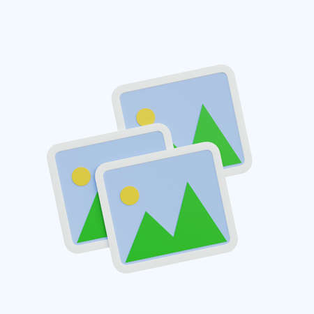 3d illustration of gallery icon with pinの写真素材