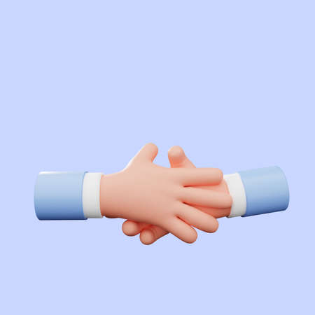 3d illustration of gesture hand shake handsの写真素材