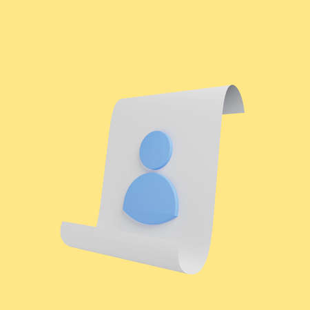 3d illustration paper with people iconの写真素材