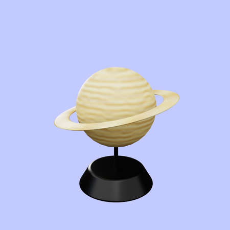 3d illustration of saturn planetsの写真素材