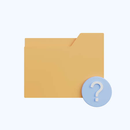 3d illustration folder icon with question mark