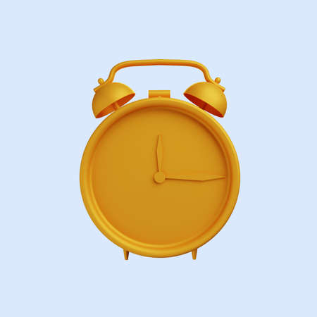 3d illustration of simple object golden alarm