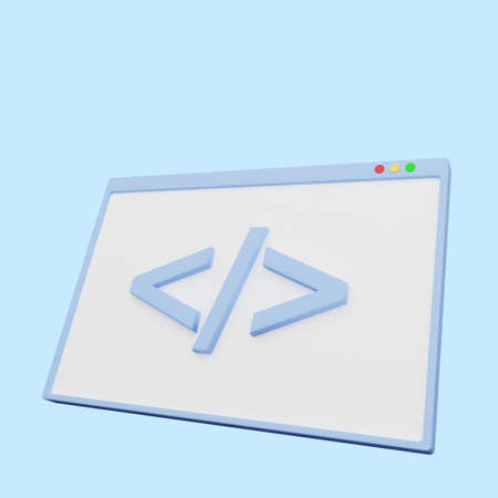 3d illustration of web illustration coding