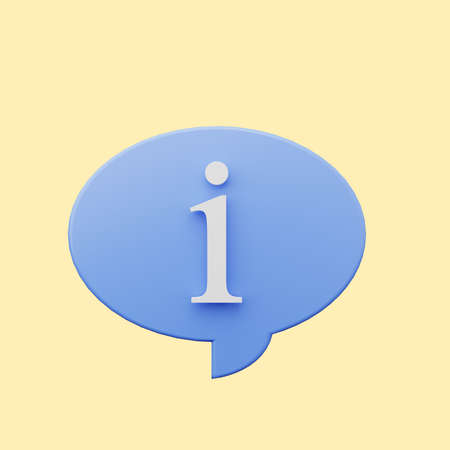 3d illustration of simple icon chat bubble informationの写真素材