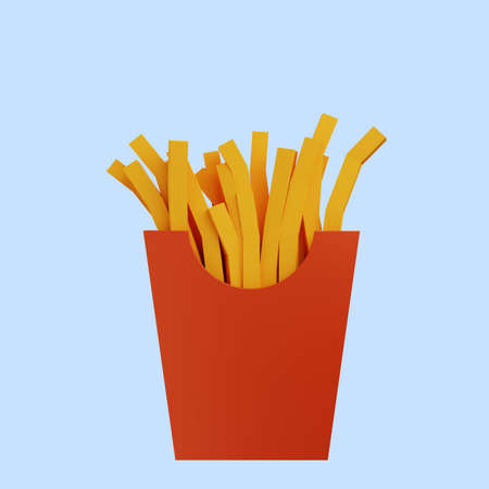 3d illustration of food french friesの写真素材