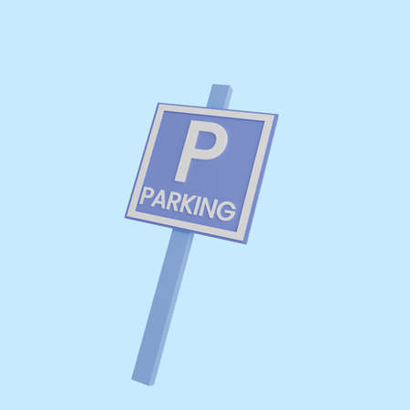 3d illustration of parking signの写真素材