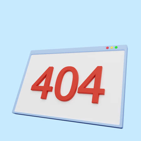 3d illustration of web illustration error 404