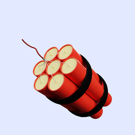 3d illustration of simple icon dynamite tnt