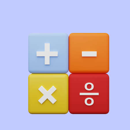 3d illustration of calculation symbolの写真素材