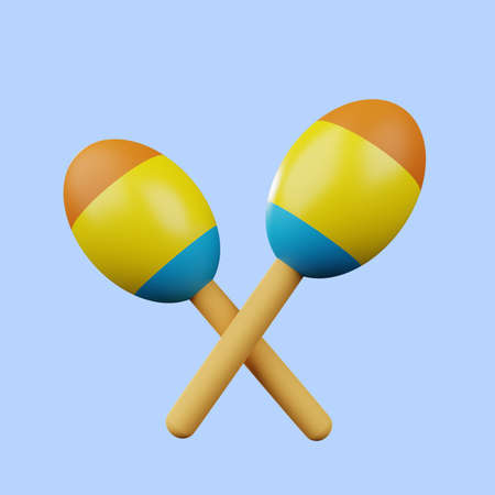 3d illustration of simple object musical instrument maracasの写真素材