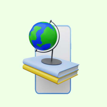 3d illustration of online educationの写真素材
