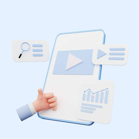 3d illustration of ui illustration on smartphone