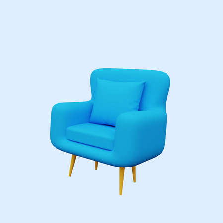 3d illustration of single sofasの写真素材