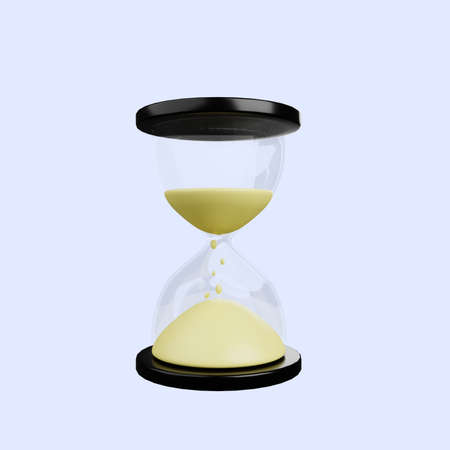 3d illustration of simple icon hourglassの写真素材