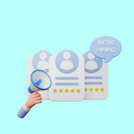 3d illustration of recruitment employee