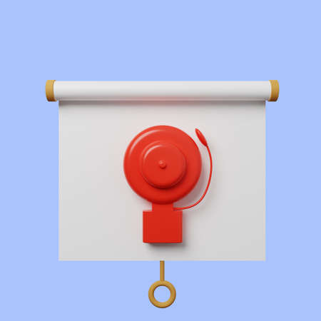 3d illustration of simple object presentation board front view with alarm emergencyの写真素材