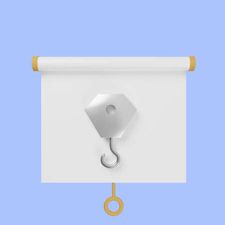 3d illustration of simple object presentation board front view with pulley hookの写真素材