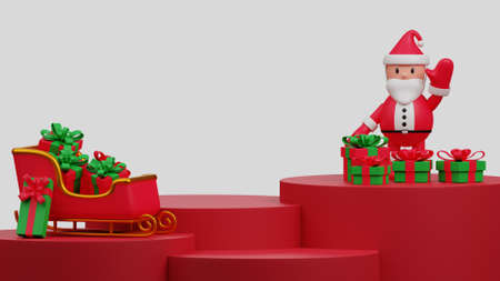 3d illustration merry christmas concept blank product podium display scene backgroundの写真素材