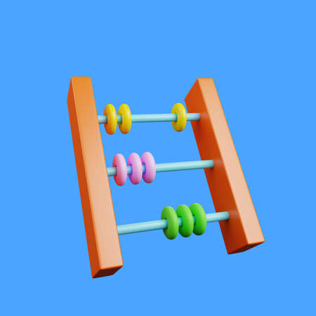 3d illustration of simple object abacus