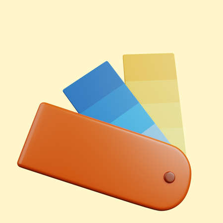 3d illustration of simple icon color tag