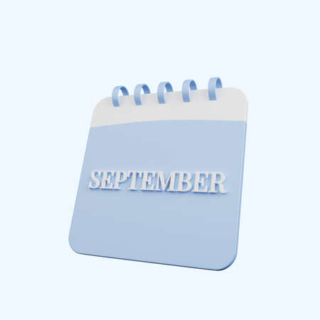 3d illustration of simple object calendar month septemberの写真素材